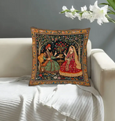 1pc Vintage Persian Courtly Scene Soft Plush Throw Pillow Cover, Double-Sided Printed, 18x18 Inch - Luxurious Home Decor for Sofa & Bedroom, Machine Washable, Zip Closure (No Insert), Throw Pillows for Couch